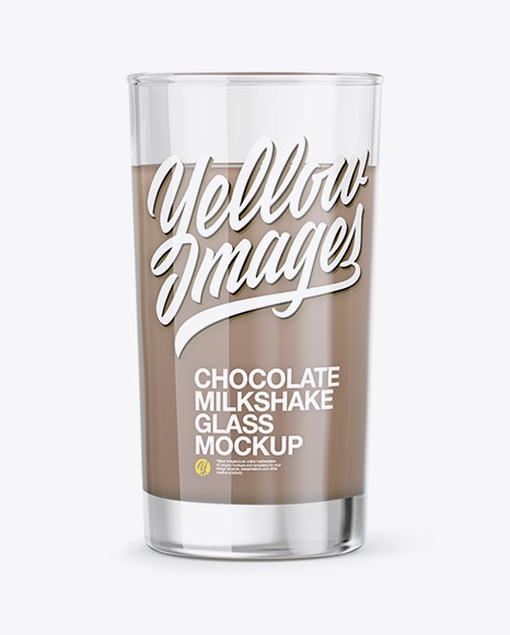 Glass With Chocolate Milkshake Mockup