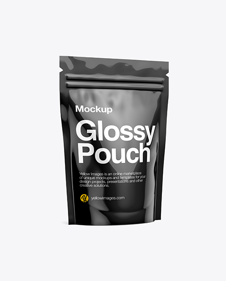 Glossy Stand-Up Pouch Mockup - Half Side View