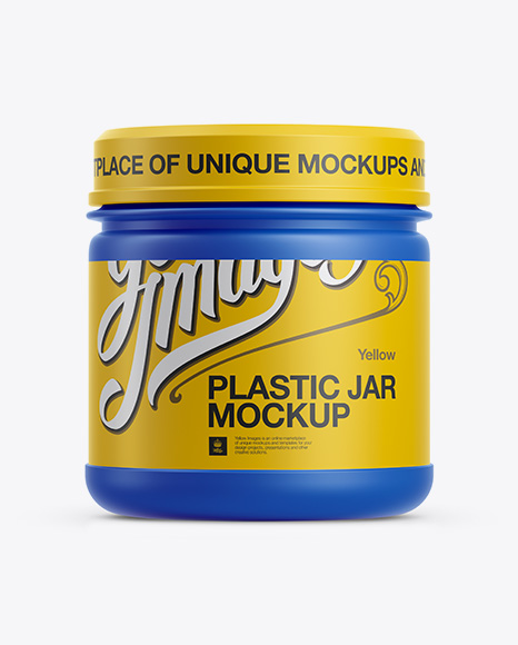 Matte Plastic Jar W/ Screw Cap Mockup