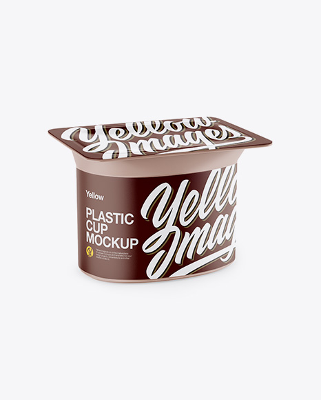 Matte Yogurt Cup Mockup - Half Side View