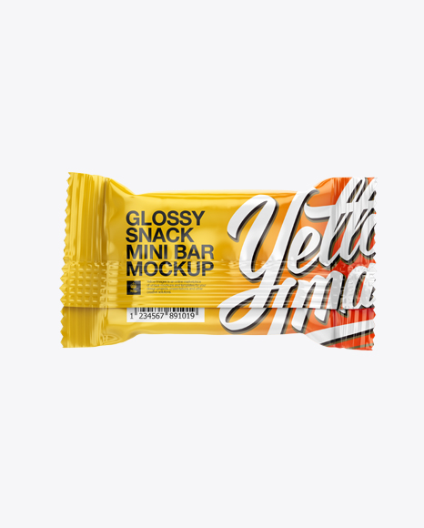 Small Glossy Snack Bar Mockup - Back View