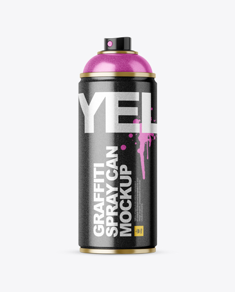 Glitter Spray Can Without Cap Mockup / Front View