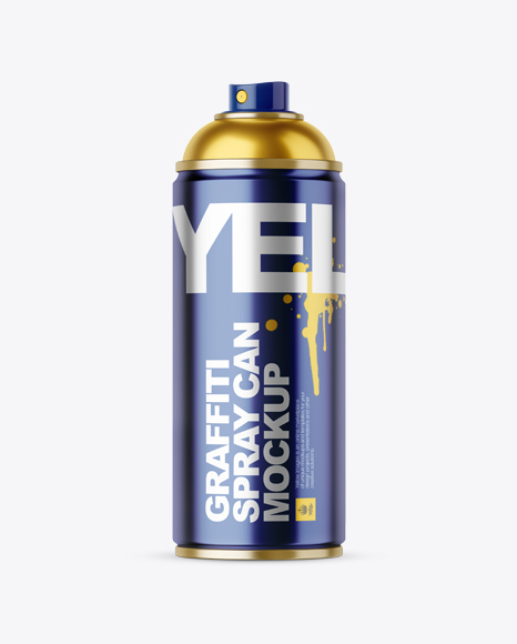 Metallic Spray Can Without Cap Mockup - Front View