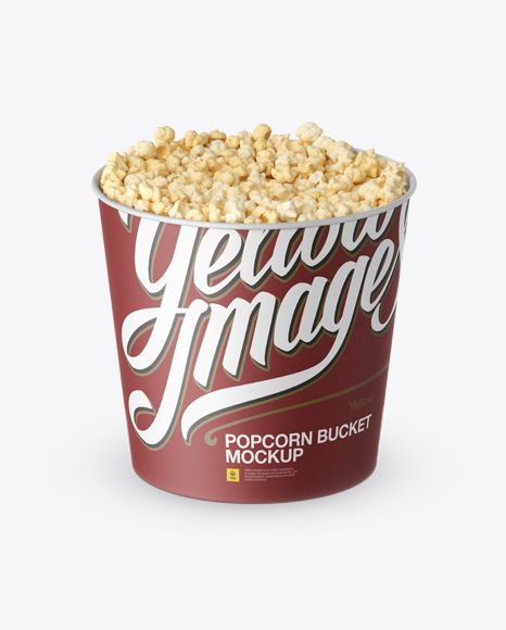 Large Matt Popcorn Bucket Mockup (High-Angle Shot)