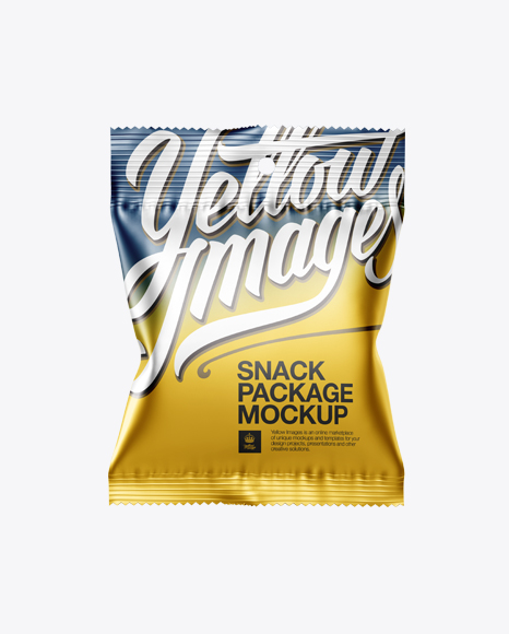 Matte Metallic Snack Package Mockup - Front View