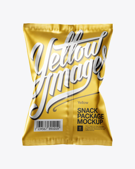 Matte Metallic Snack Package Mockup - Back View