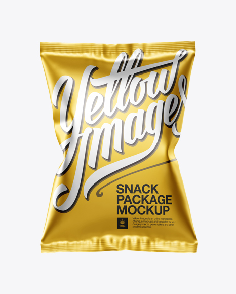 Matte Metallic Snack Package Mockup - Front View