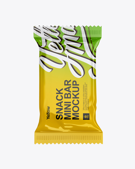 Small Glossy Snack Bar Mockup - Front View