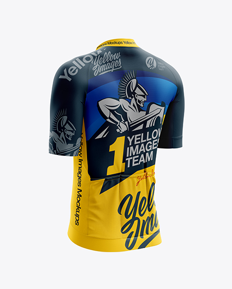 Men’s Cycling Speed Jersey mockup (Back Half Side View)