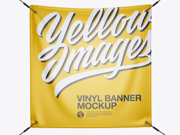 Glossy Vinyl Banner Mockup - Front View
