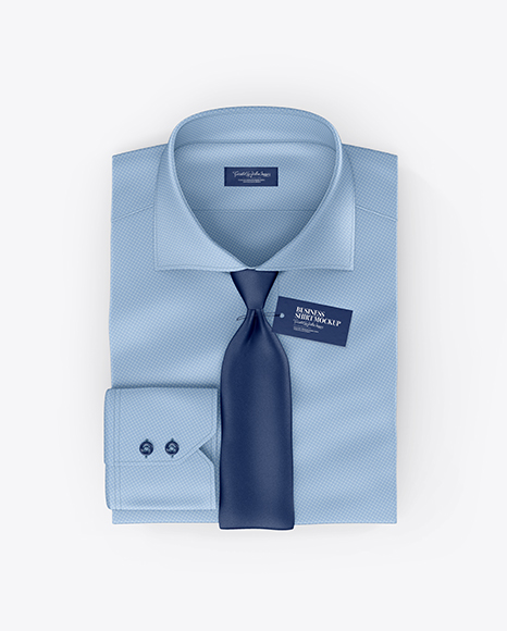 Folded Shirt With Tie Mockup - Top View