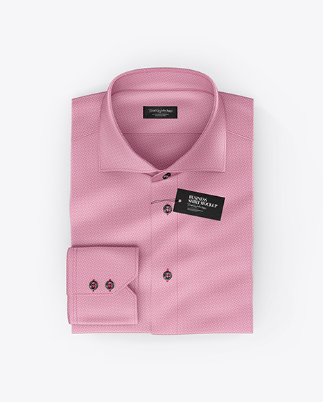 Folded Shirt With Label Mockup - Top View
