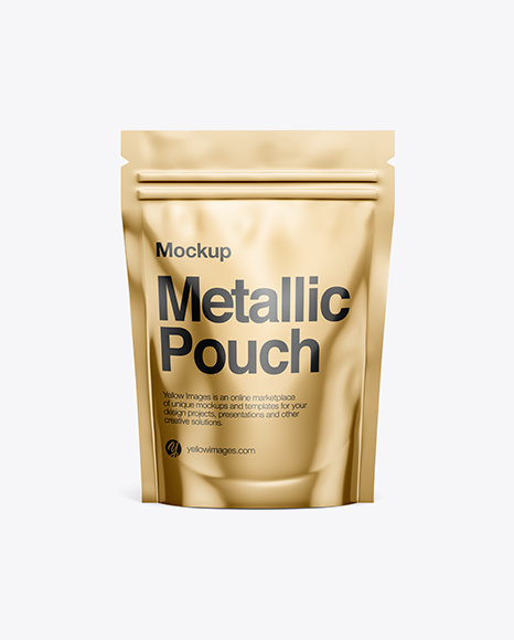Metallic Stand-Up Pouch Mockup - Front View