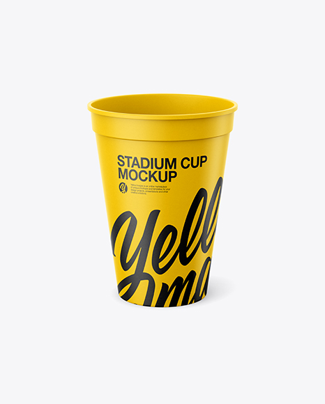 Paper Stadium Cup Mockup - Front View (High Angle Shot)