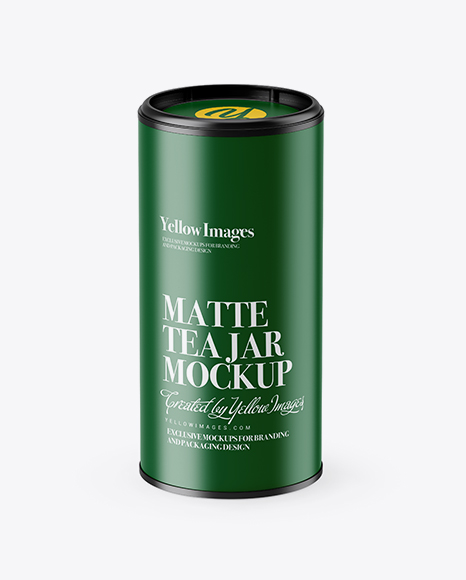 Matte Tea Jar Mockup (High-Angle Shot)