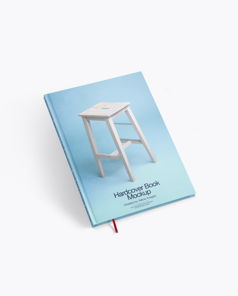 Hardcover Book With Bookmark Mockup