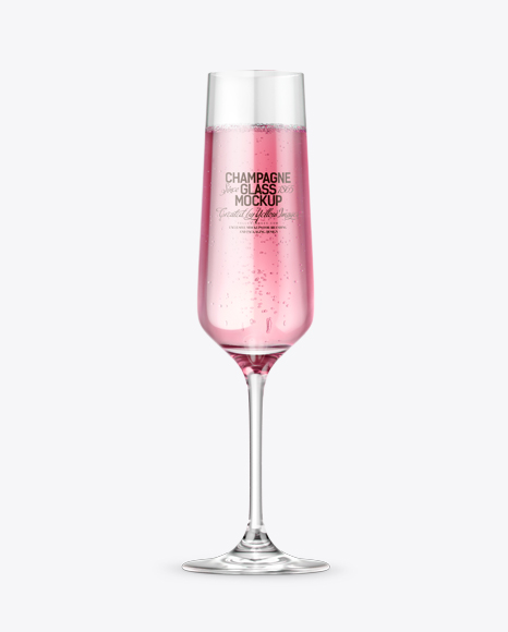 Pink Champagne Glass Mockup