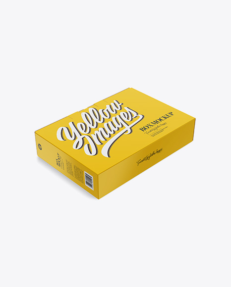 Glossy Carton Box With Handle Mockup - Half Side View (High-Angle Shot)
