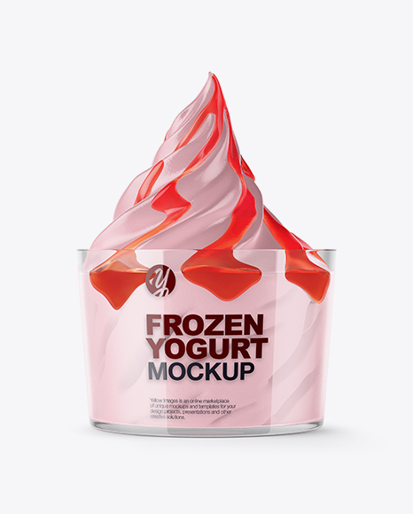 Cup With Frozen Yogurt Mockup
