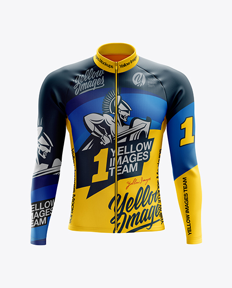 Men’s Cycling Thermal Jersey LS mockup (Front View)