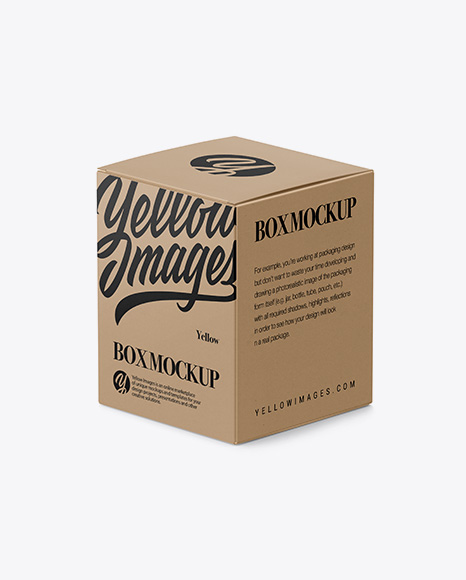 Kraft Paper Box Mockup - Halfside View (High-Angle Shot)