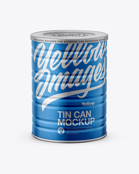 Metallic Tin Can Mockup - High Angle Shot