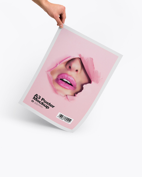 A3 Poster in a Hand Mockup