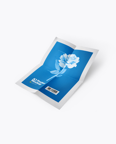 A3 Poster Mockup - Half Side View