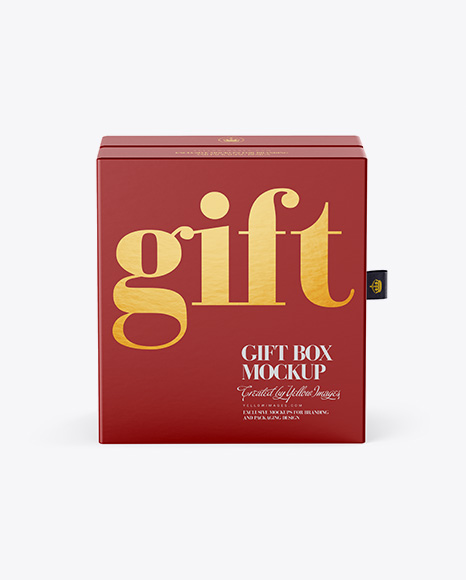 Matte Gift Box Mockup - Front View