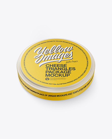 8 Cheese Triangles Package Mockup - Front View (High Angle Shot)