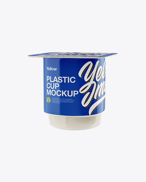 Glossy Yogurt Cup Mockup - Half Side View