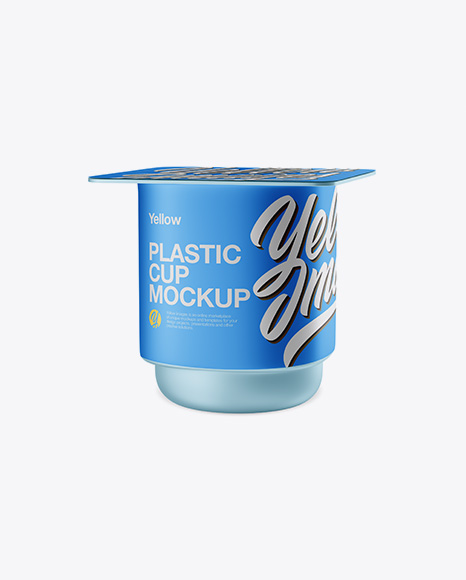 Metallic Yogurt Cup Mockup - Half Side View