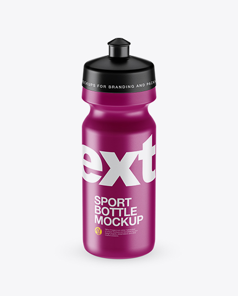 Textured Plastic Sport Bottle Mockup (High-Angle Shot)