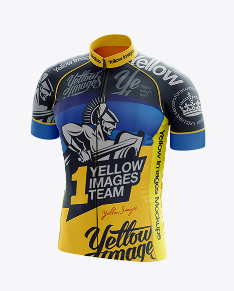 Men's Cycling Jersey Mockup - Front 3/4 View