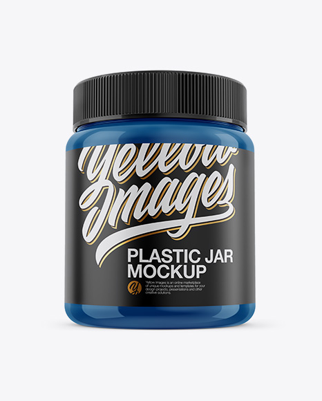 Glossy Plastic Jar Mockup - Front View (Hero Shot)
