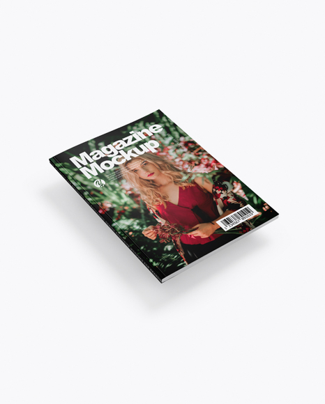 Magazine Mockup - Half Side View