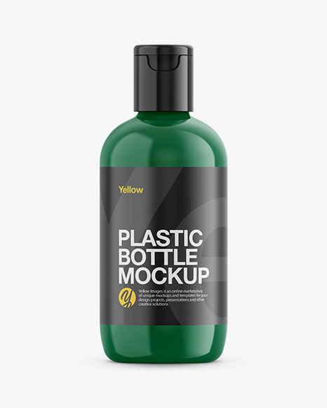 Glossy Plastic Cosmetic Bottle Mockup