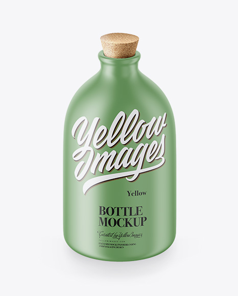 Matte Bottle With Cork Mockup - High-Angle Shot