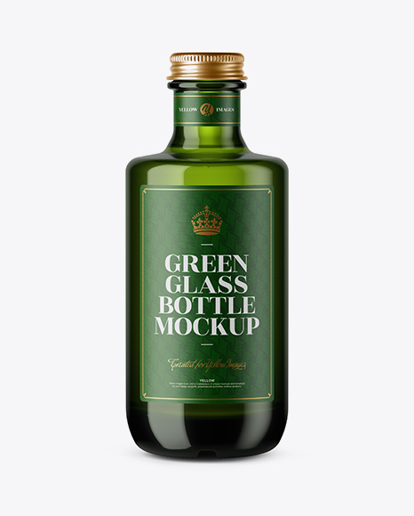 Green Glass Bottle Mockup