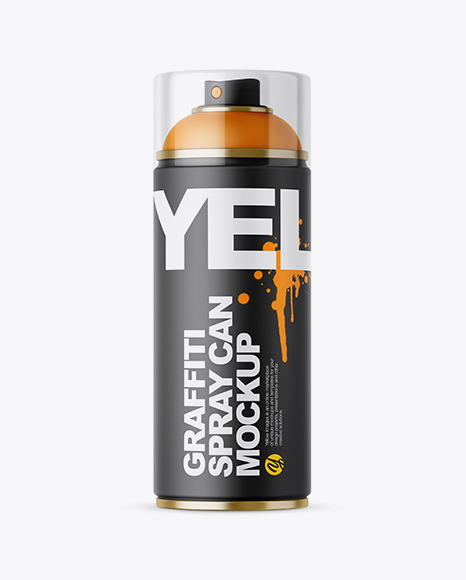 Matte Spray Can With Transparent Cap Mockup