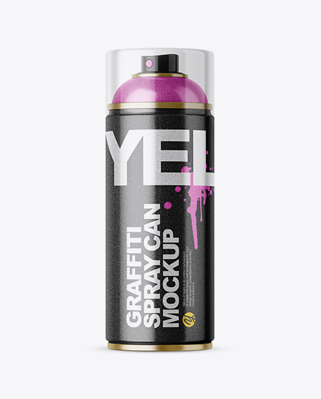 Glitter Spray Can With Transparent Cap Mockup