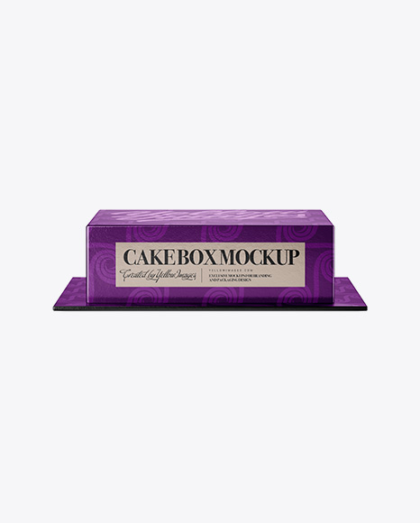 Metallic Cake Box Mockup - Front View