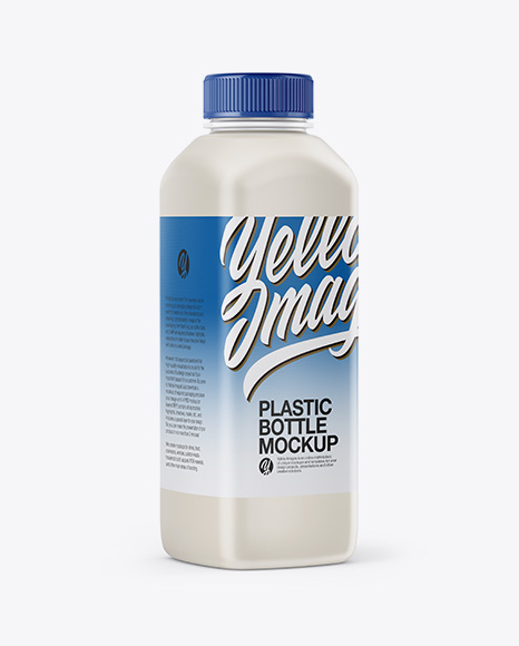 Plastic Milk Bottle Mockup - Half Side View