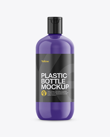 Glossy Plastic Cosmetic Bottle Mockup