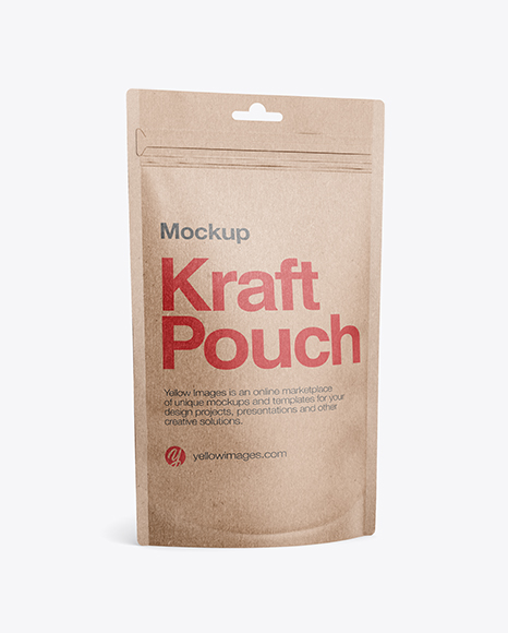 Kraft Stand-Up Pouch Mockup - Half Side View