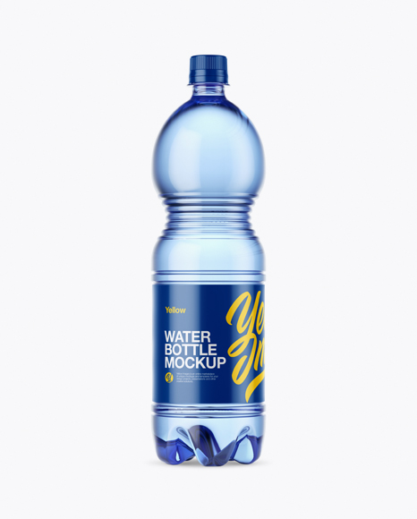 1.5L Blue Plastic Water Bottle Mockup