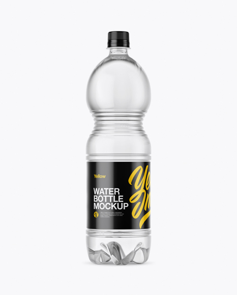 1.5L Clear Plastic Water Bottle Mockup