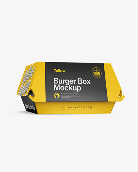 Burger Box Mockup - Half Side View