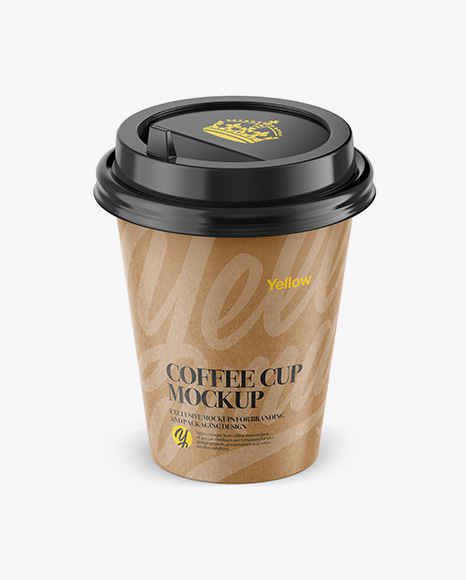 Paper Coffee Cup Mockup - Front View (High-Angle Shot)