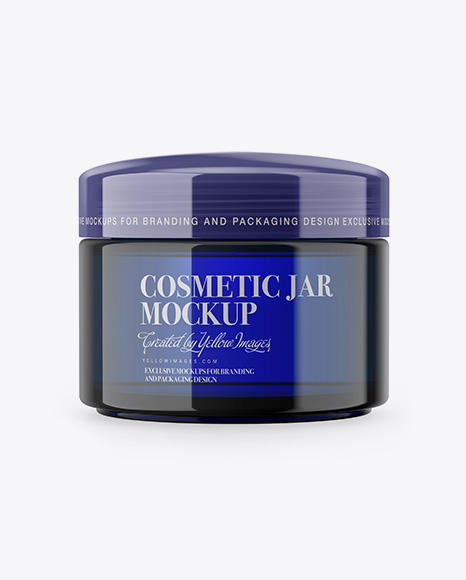 Blue Cosmetic Jar Mockup